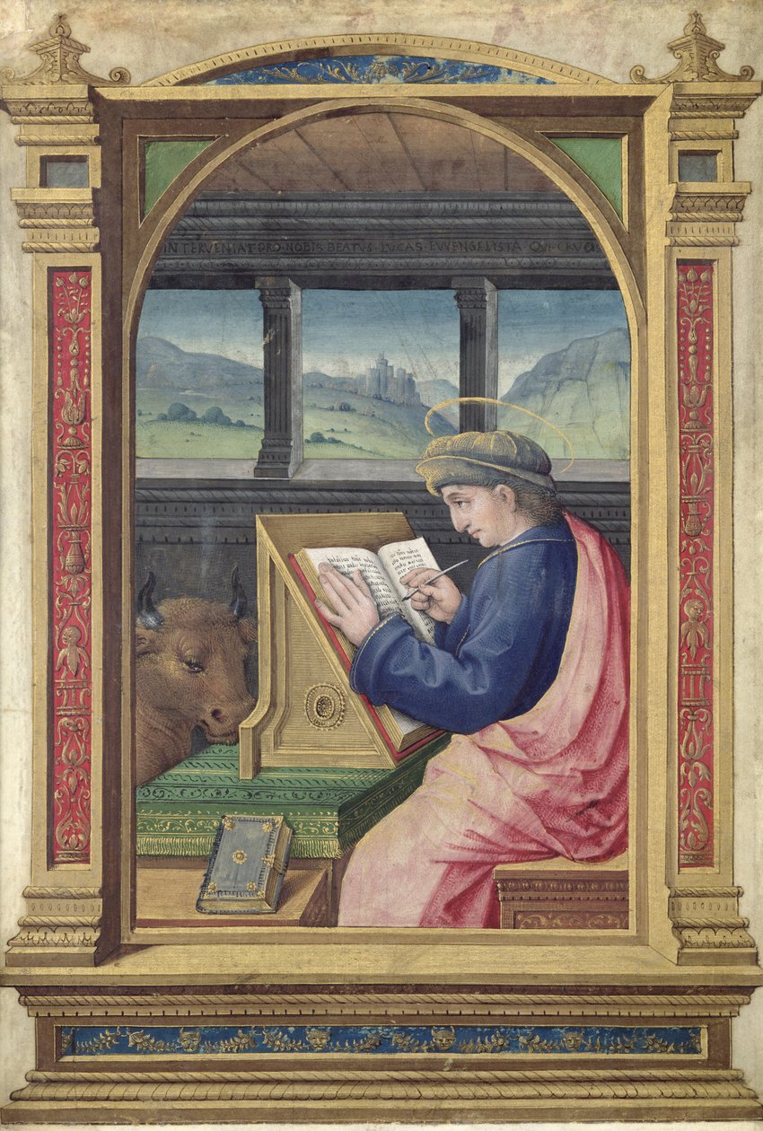 St. Luke skriver, fra en timebog af Jean Bourdichon