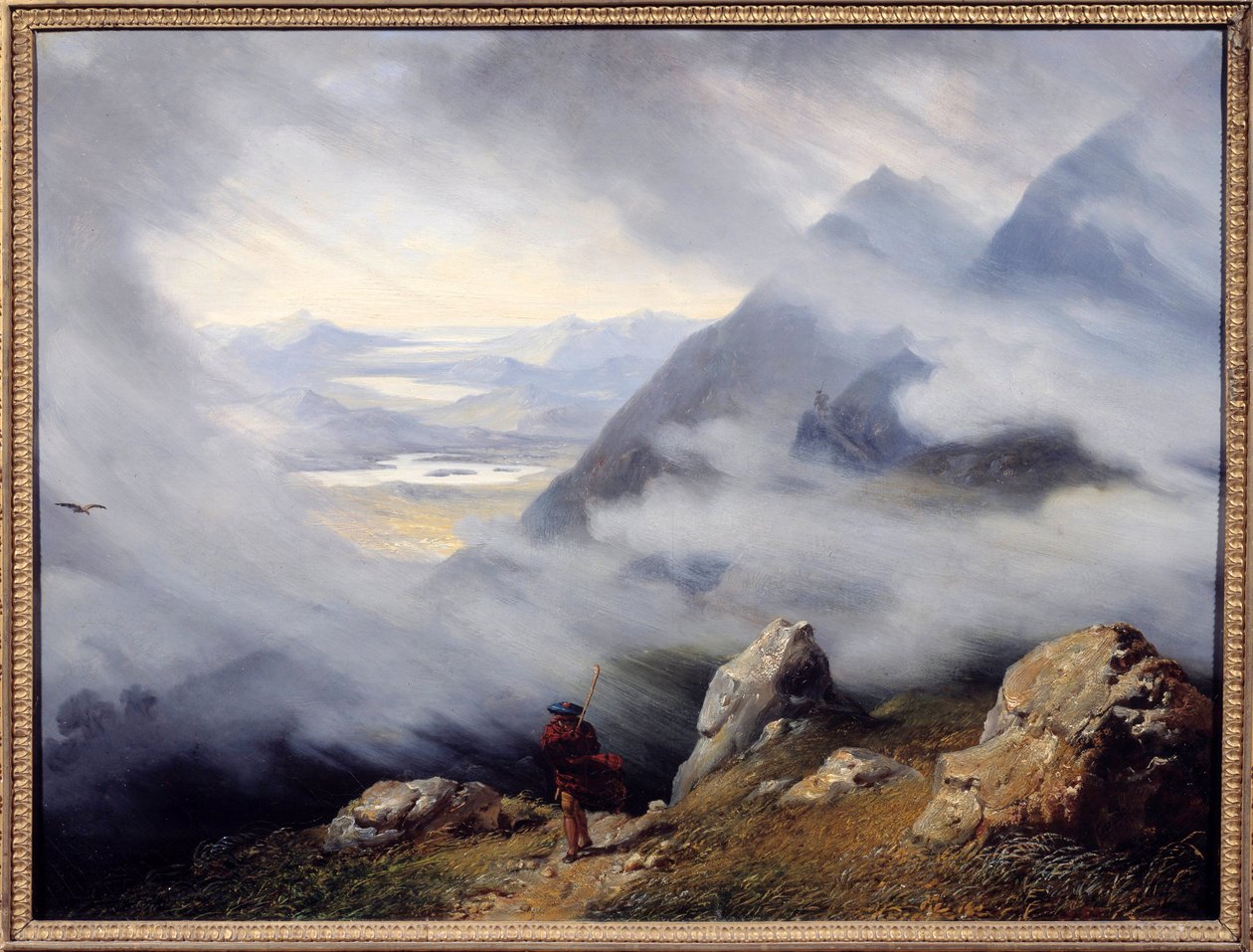 Landskab i Skotland Maleri af Jean Bruno Gassies (1786-1832) 1826 Søn. 0,6x0,79 m Autun, Musee Rolin - Skotsk landskab. Maleri af Jean Bruno Gassies (1786-1832) af Jean Bruno Gassies