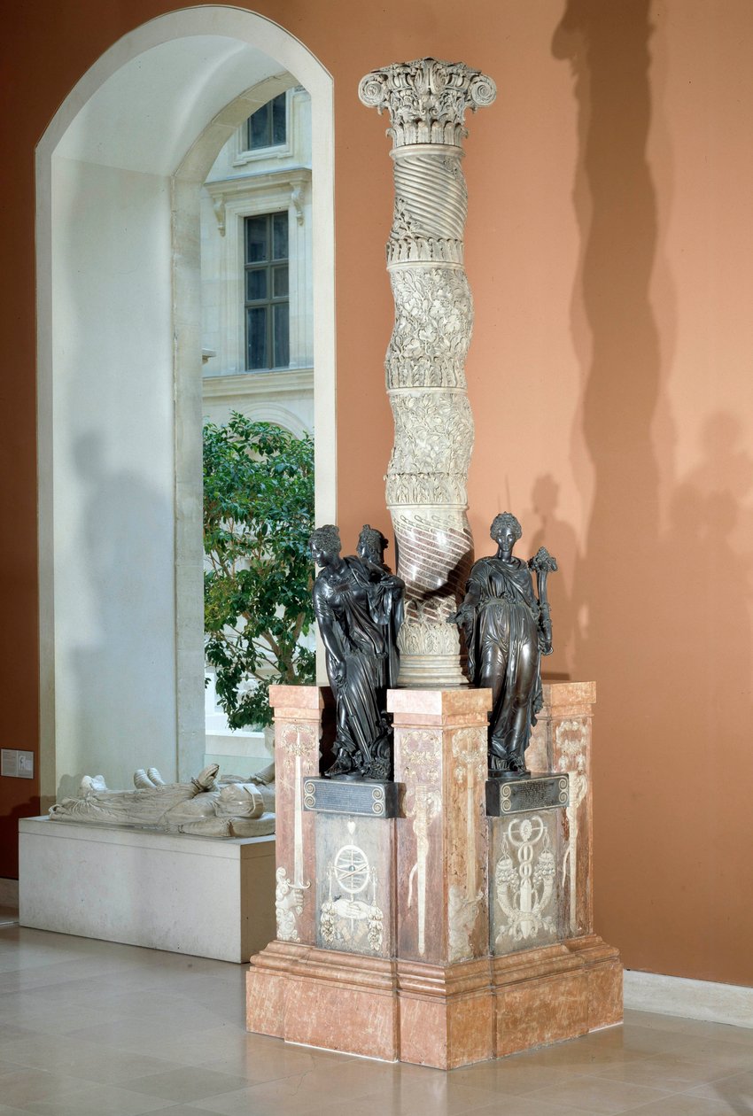 Monument til hjertet af Anne, herre den første hertug af Montmorency (1493-1567), forbundet med Frankrig, med allegorier om retfærdighed, fred og overflod. Bronzeskulptur og hvid marmor af Jean Bullant (1515/1520-1578), Martin Lefort (kendt fra 1562 til 15 af Jean Bullant