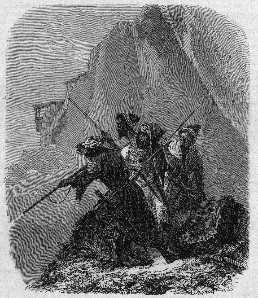 Cirkassiske soldater (en region i Kaukasus) af Jean Charles Pauquet