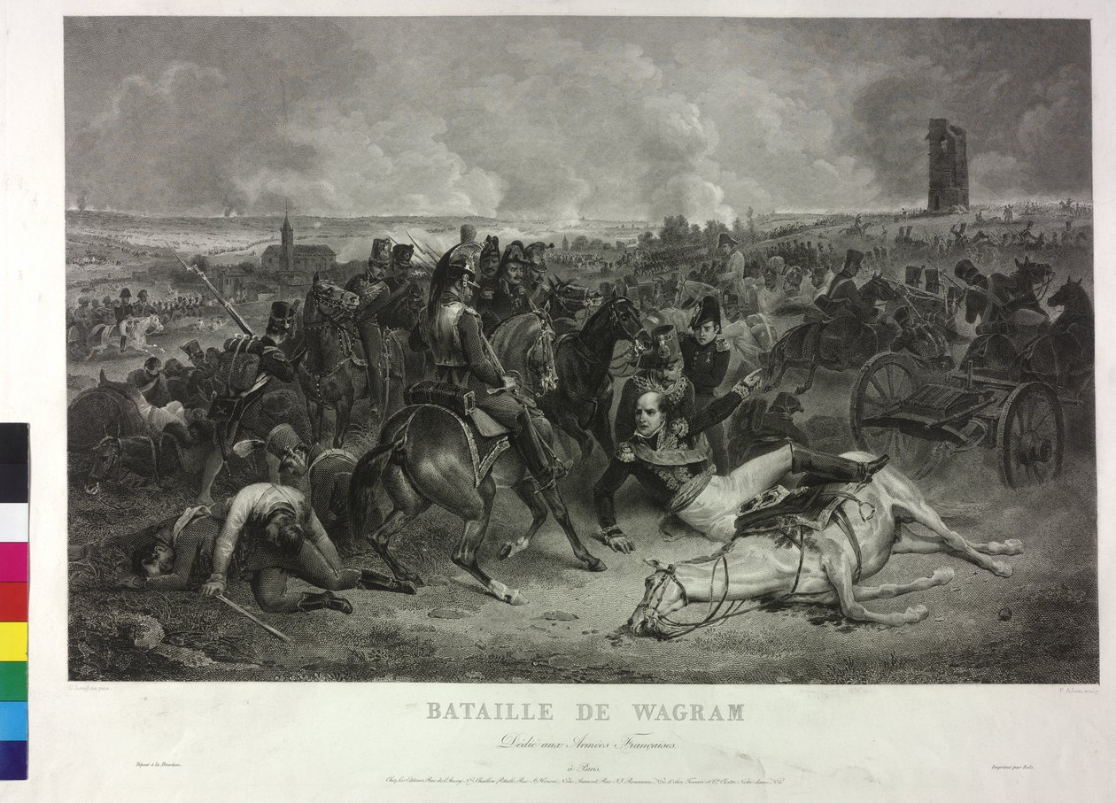 I slaget ved Wagram den 5. og 6. juli 1809 (kobberstik) af Jean Charles (after) Langlois
