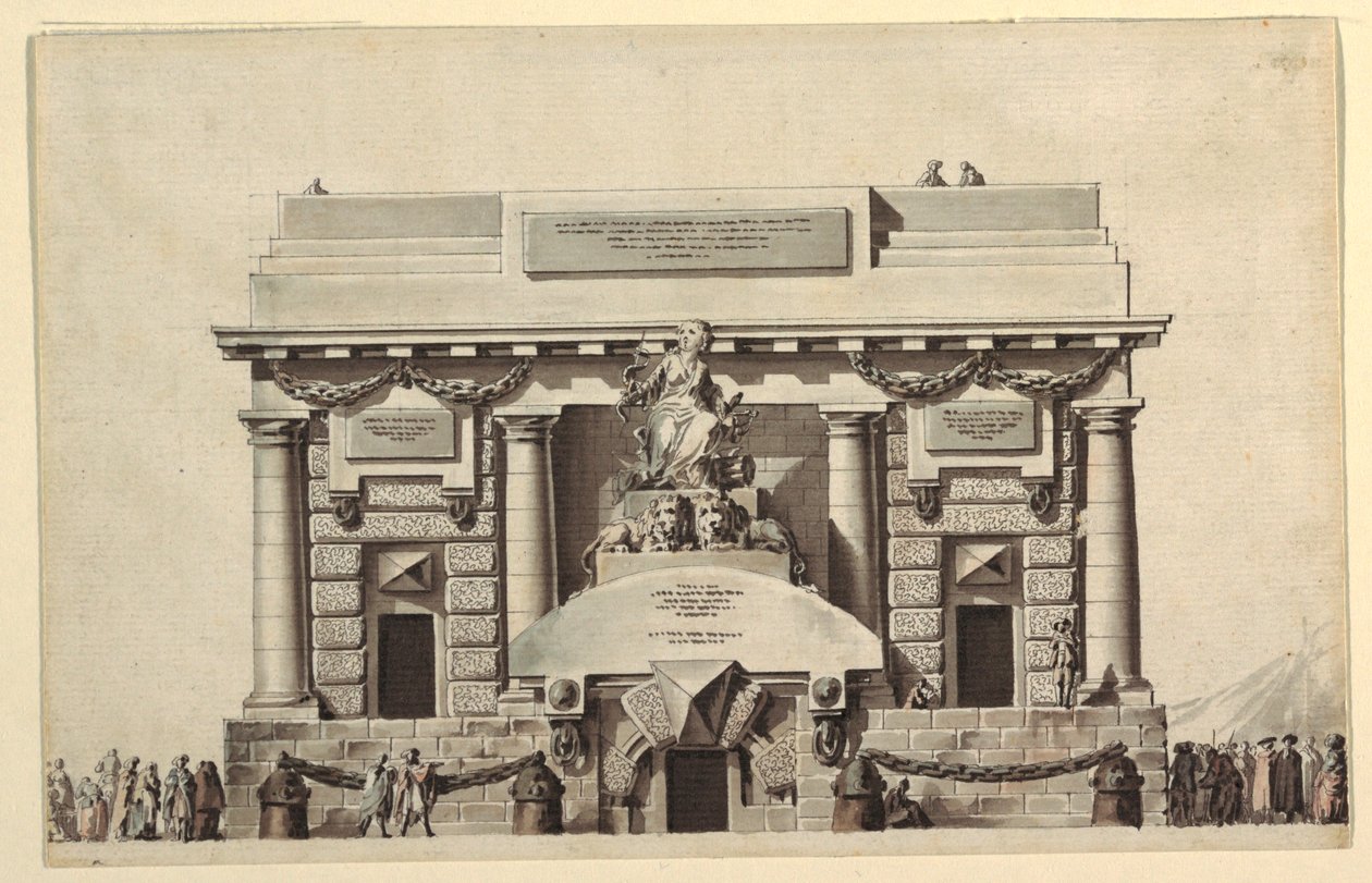 Design til Temple of Justice eller Temple of Immortality af Jean Charles Delafosse