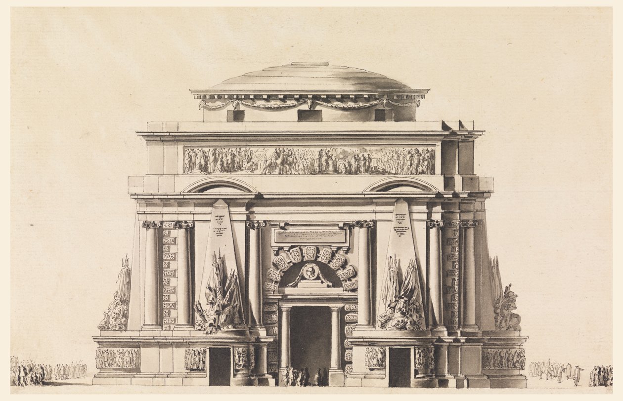 Forhøjelse af et mausoleum for en soldat (Mars-tempel) af Jean Charles Delafosse