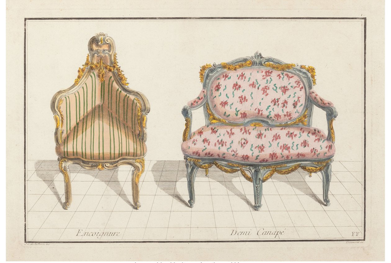 Hjørne, halv sofa. Ny historisk ikonologi eller attributter Hierogliphyques, c.1768. af Jean Charles Delafosse