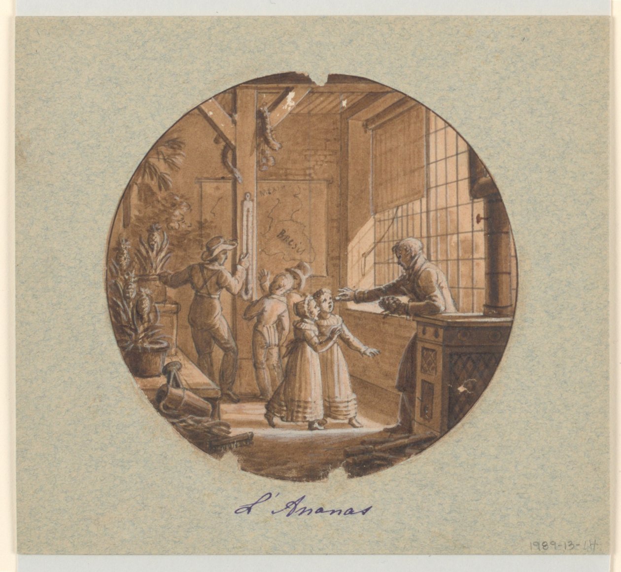 Design til en malet porcelænstallerken, L