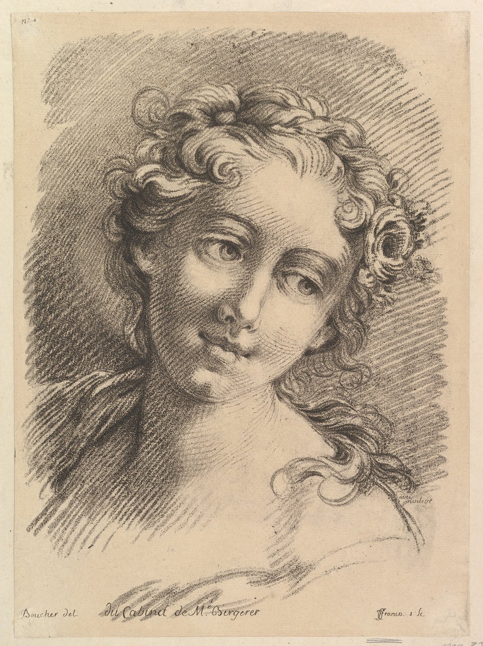 Hoved af en kvinde, 1748-69 af Jean Charles François