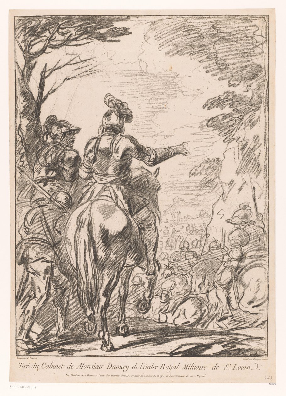 To soldater til hest Stop kavalererne af Jean Charles François