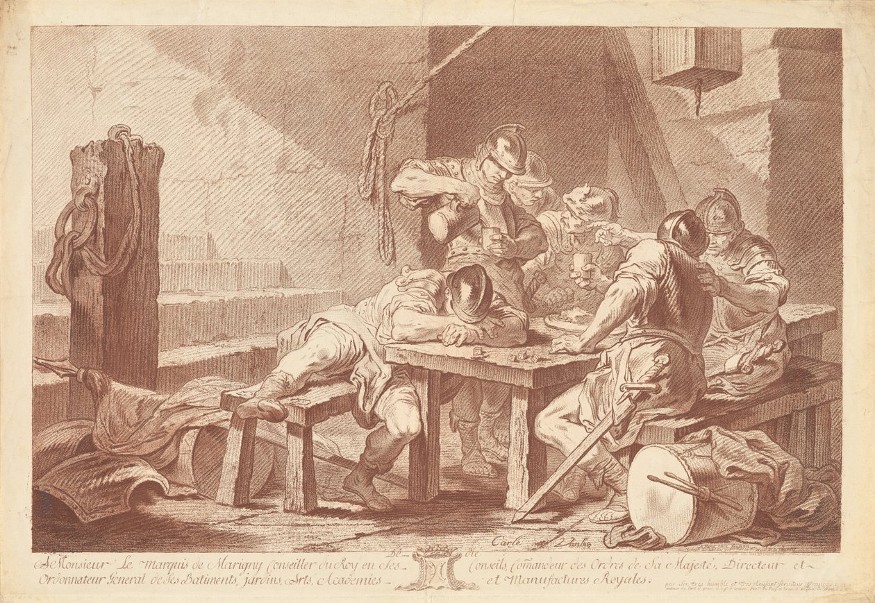 Vagt hus af Jean Charles François after Carle Van Loo