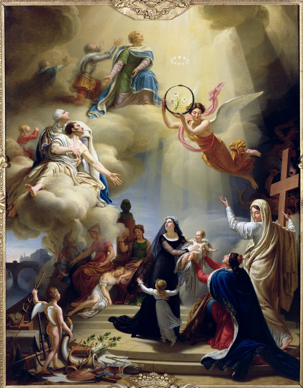Allegori til ære for fødslen af Henri de France (1820-83) hertug af Bordeaux i 1820, 1821 af Jean Charles Tardieu