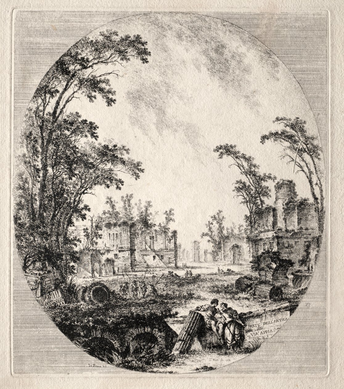En del af den gamle Appian Way af Jean Claude Richard de Saint Non