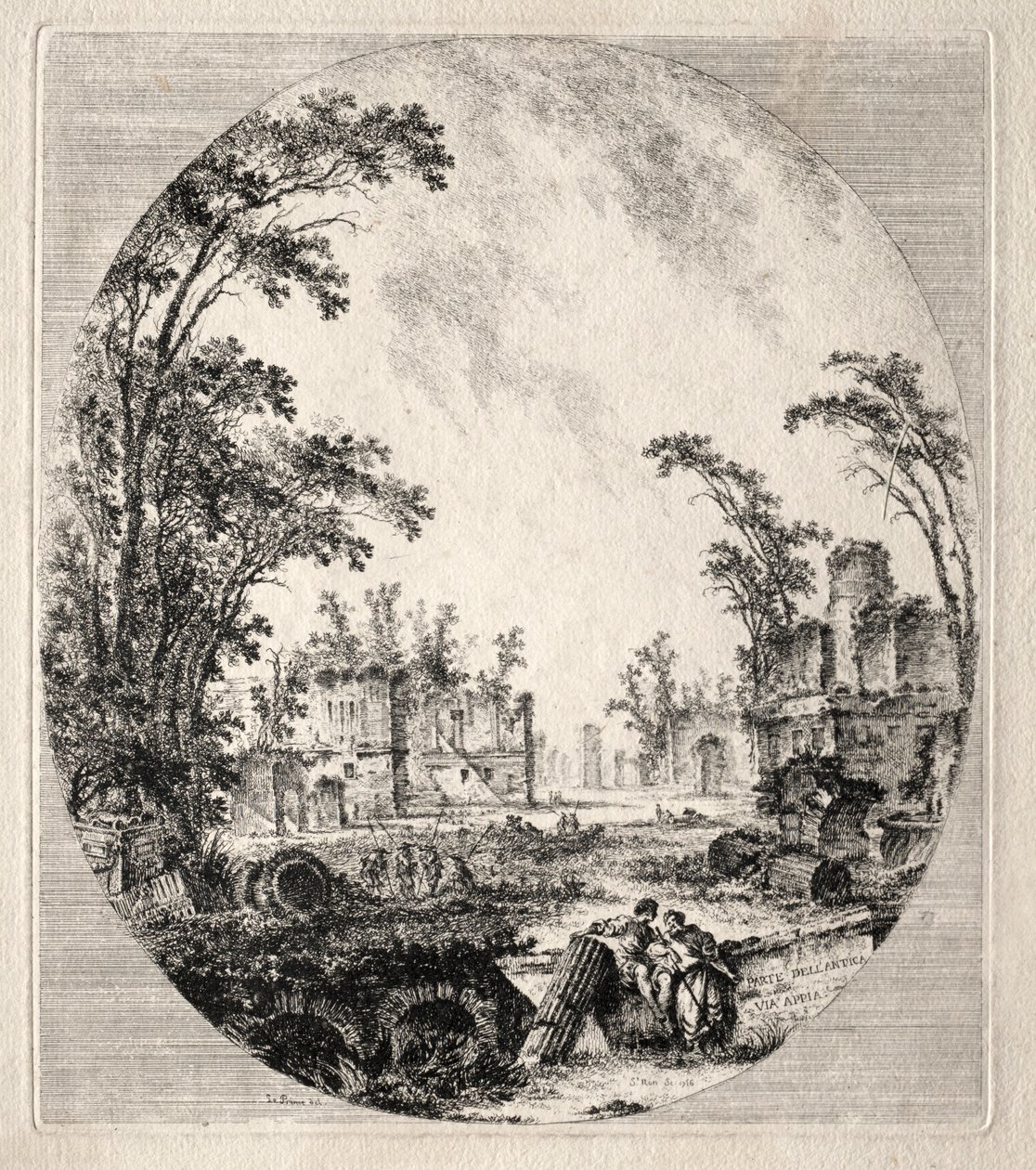 En del af den gamle Appian Way, 1756. af Jean Claude Richard de Saint Non
