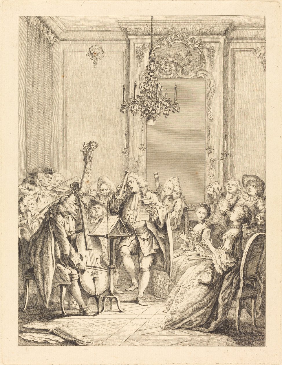 Koncerten af Jean Claude Richard de Saint Non after Hubert François Gravelot