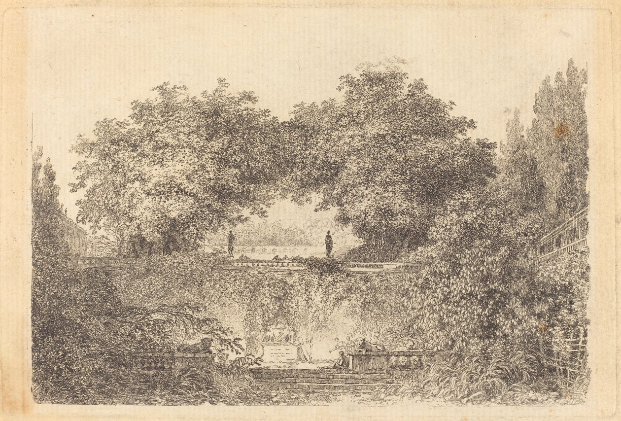 Den Lille Park af Jean Claude Richard de Saint Non after Jean Honoré Fragonard