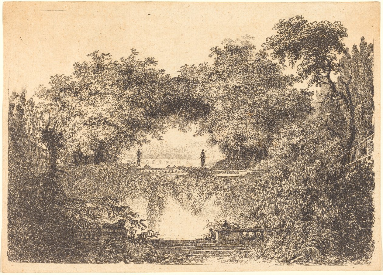 Den Lille Park af Jean Claude Richard de Saint Non after Jean Honoré Fragonard