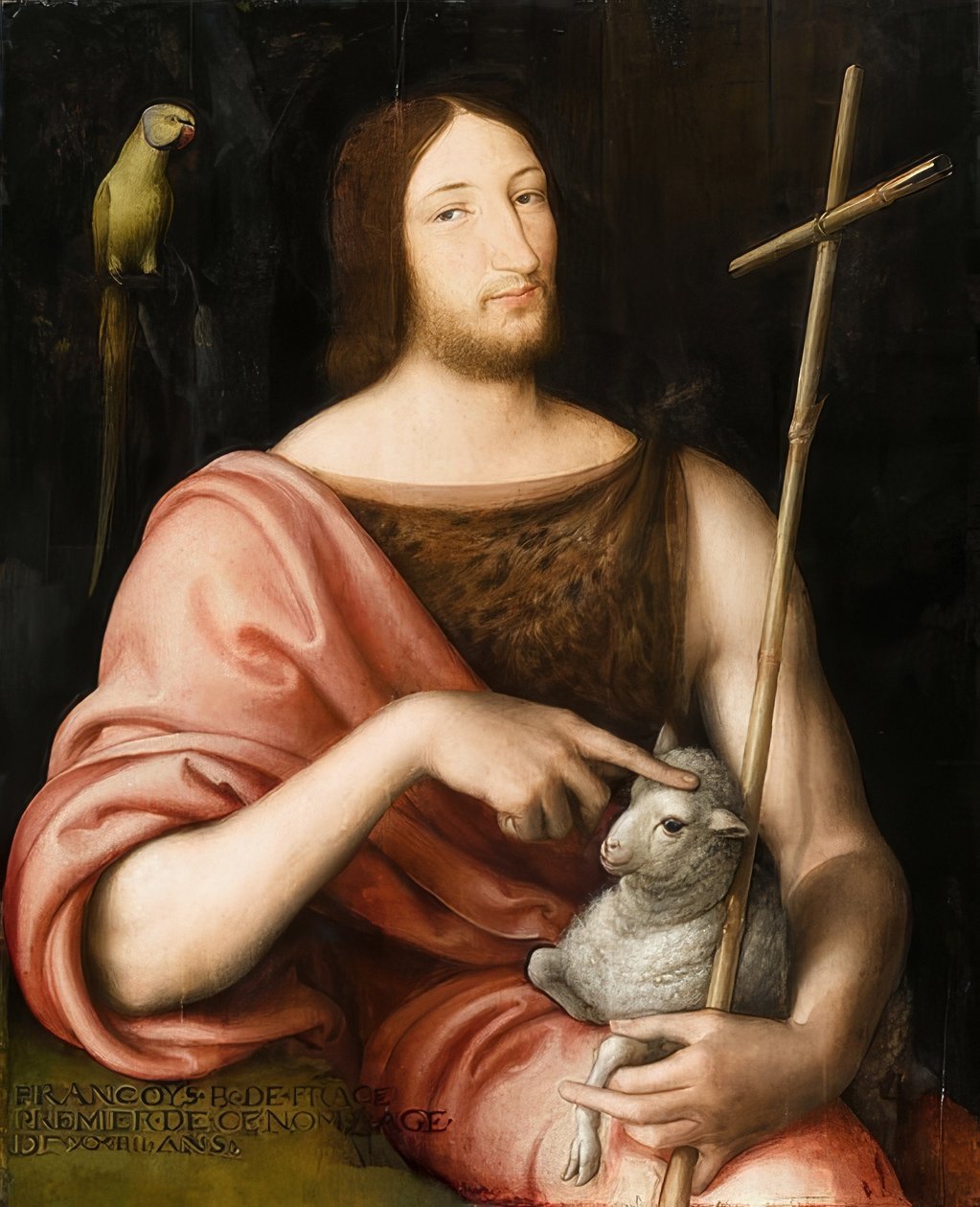 Portræt af Frans I af Frankrig (1494-1547) som Johannes Døberen. 1518 af Jean Clouet