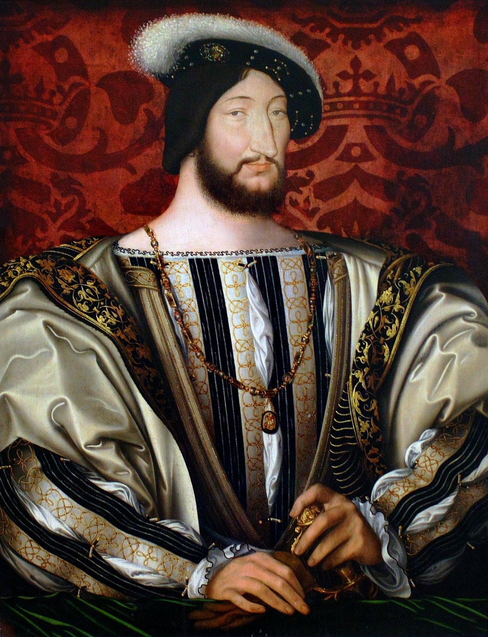 Portræt af Frans I 1494-1547, konge af Frankrig, hertug af Bretagne, greve af Provence, ca 1530 af Jean Clouet