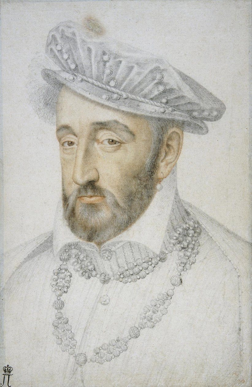 Portræt af kong Henrik II af Frankrig par Clouet, Jean (ca. 1485-1541). Sort kridt og sangvinsk på papir, størrelse: 33,1x21,8, midten af det 16. århundrede, State Hermitage, St. Petersburg af Jean Clouet