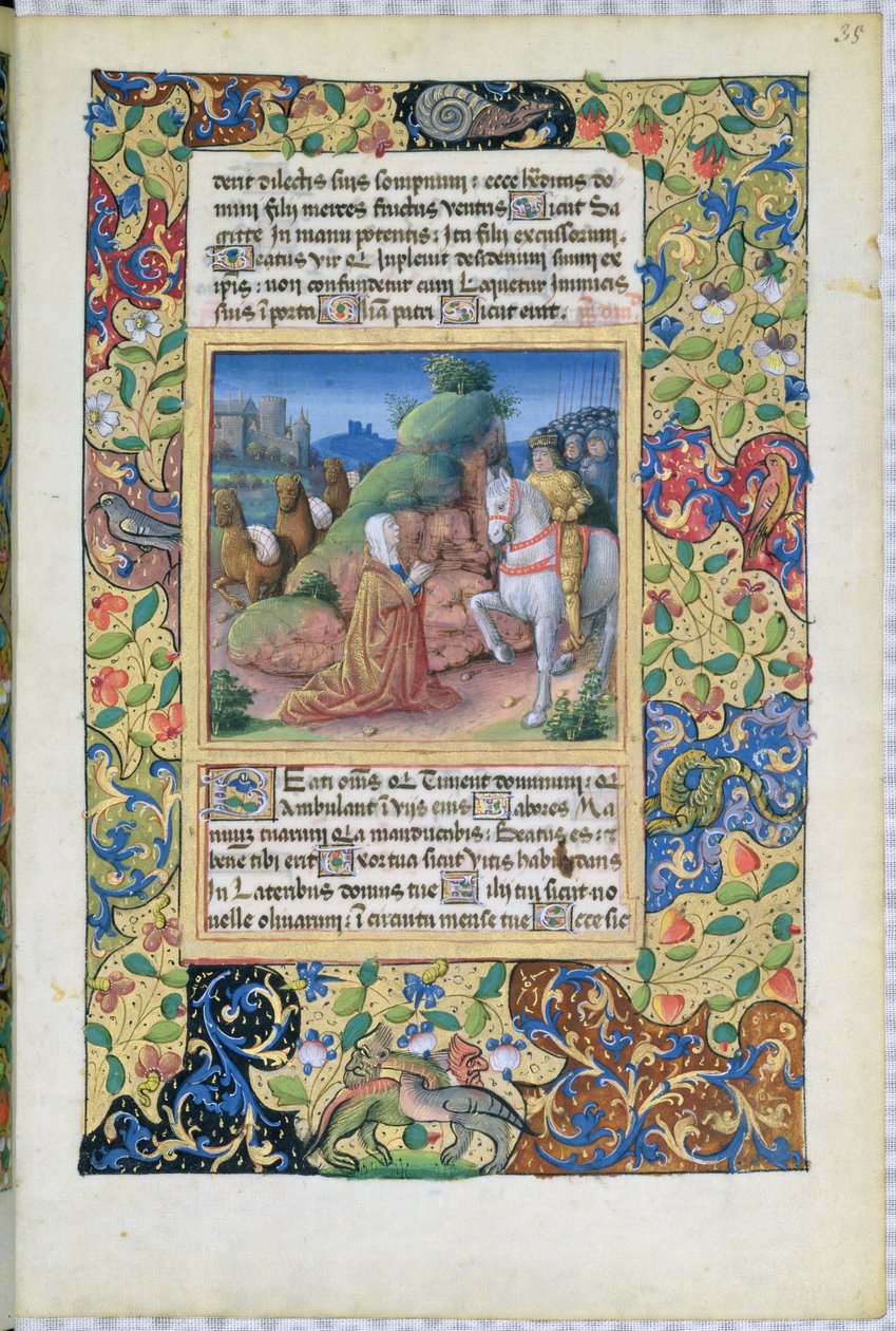 Fru Lat. Q.v.I.126 f.35 Mødet mellem Abigail og David, fra Louis dOrleans