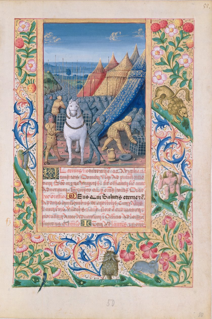 Fru Lat. Q.v.I.126 f.52 Assyrere, der forlader deres lejr i panik, fra Louis d