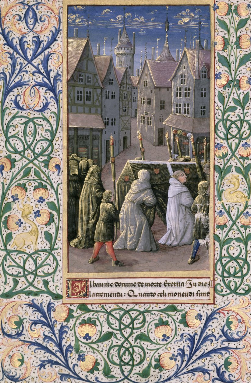 Fru Lat. Q.v.I.126 f.79v Begravelsesprocession, fra Louis d
