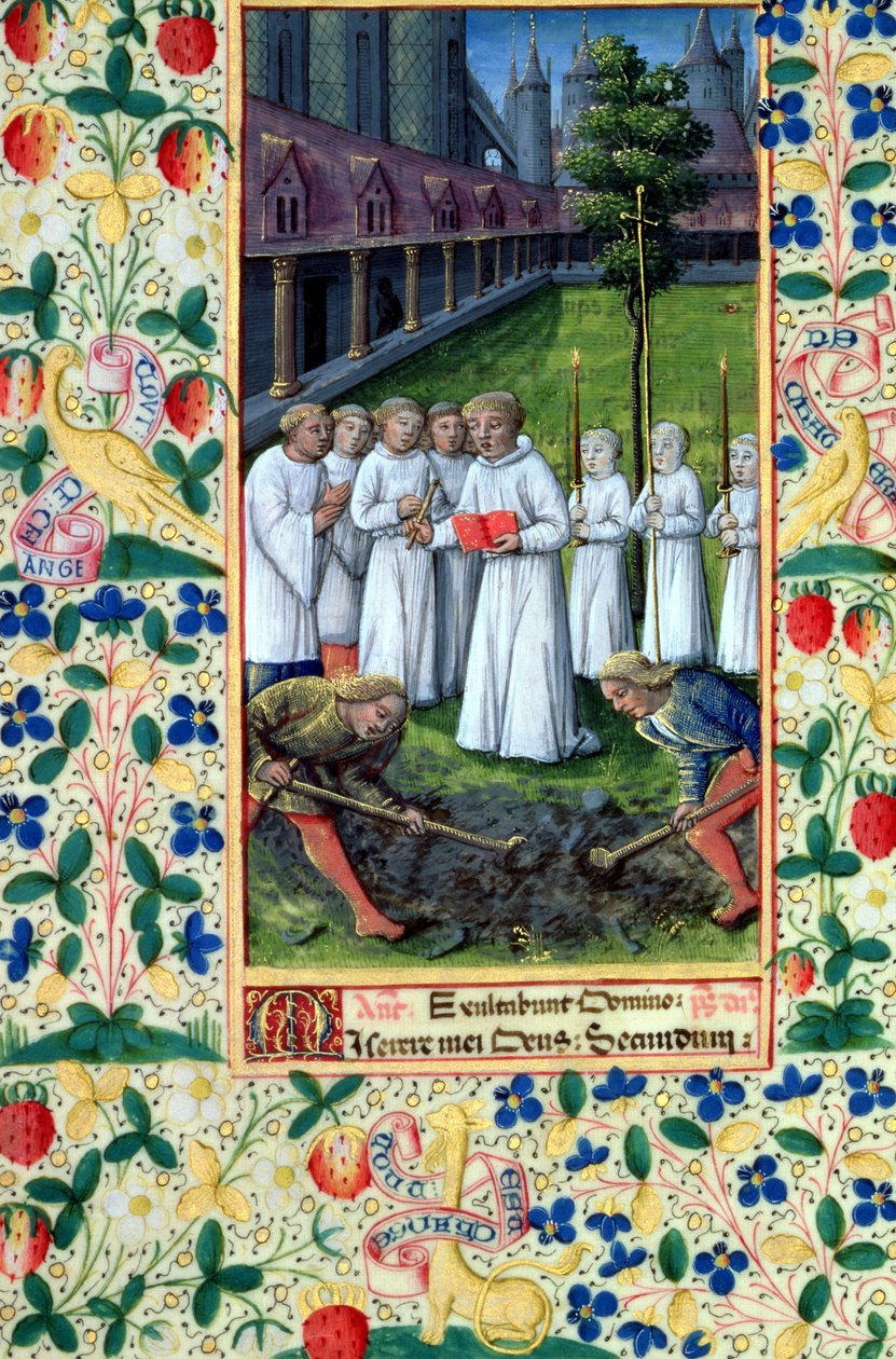 Fru Lat. Q.v.I.126 f.80v En begravelse, fra 