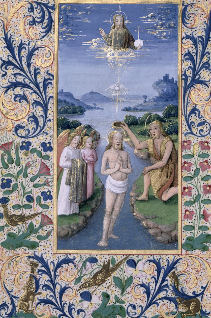 Fru Lat. Q.v.I.126 f.88v Kristi dåb, fra 