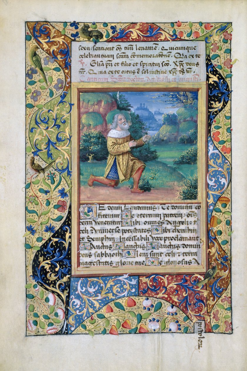 Fru Lat. Q.v.I.126 fol.17v Kong David i anger over for Gud Faderen, fra Louis d