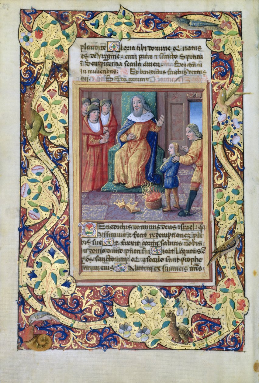 Ms. Lat. Q.v.I.126 fol.23v Josef fortolker Faraos drømme, fra Louis dOrleans
