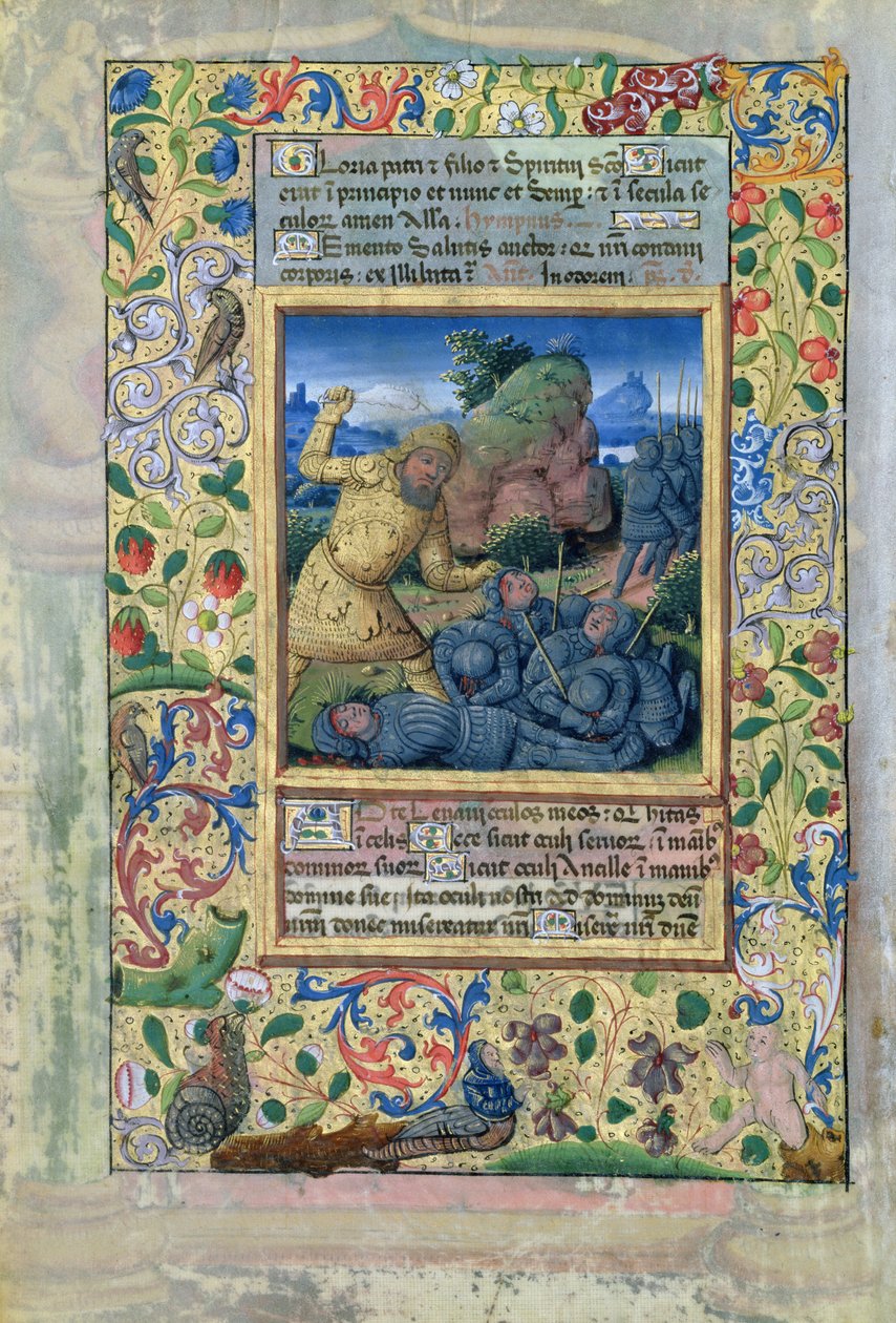 Ms. Lat. Q.v.I.126 fol.31v Goliat dræber israelitiske soldater, fra "Louis d