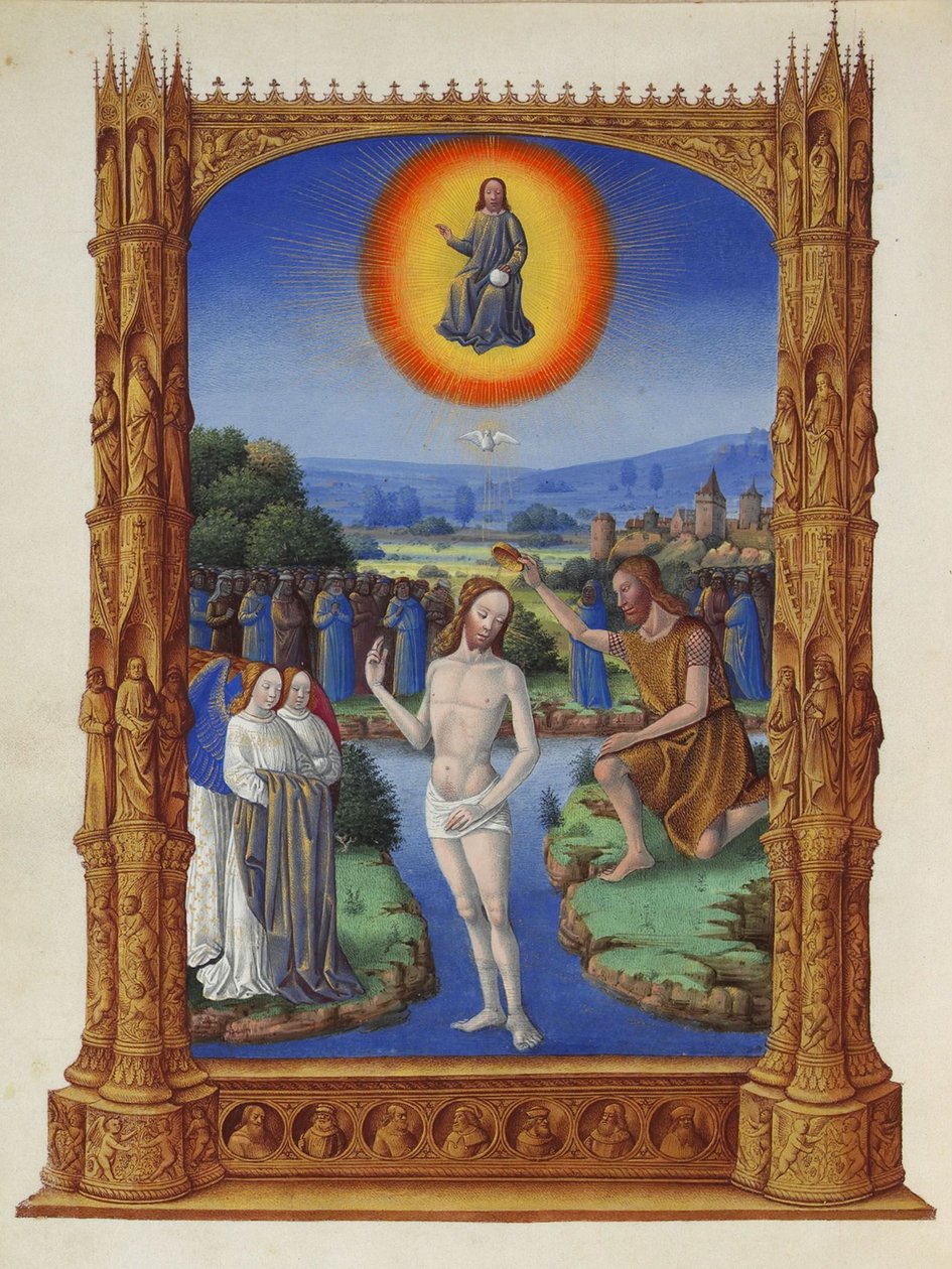 Très Riches Heures du Duc de Berry - Kristi dåb af Jean Colombe