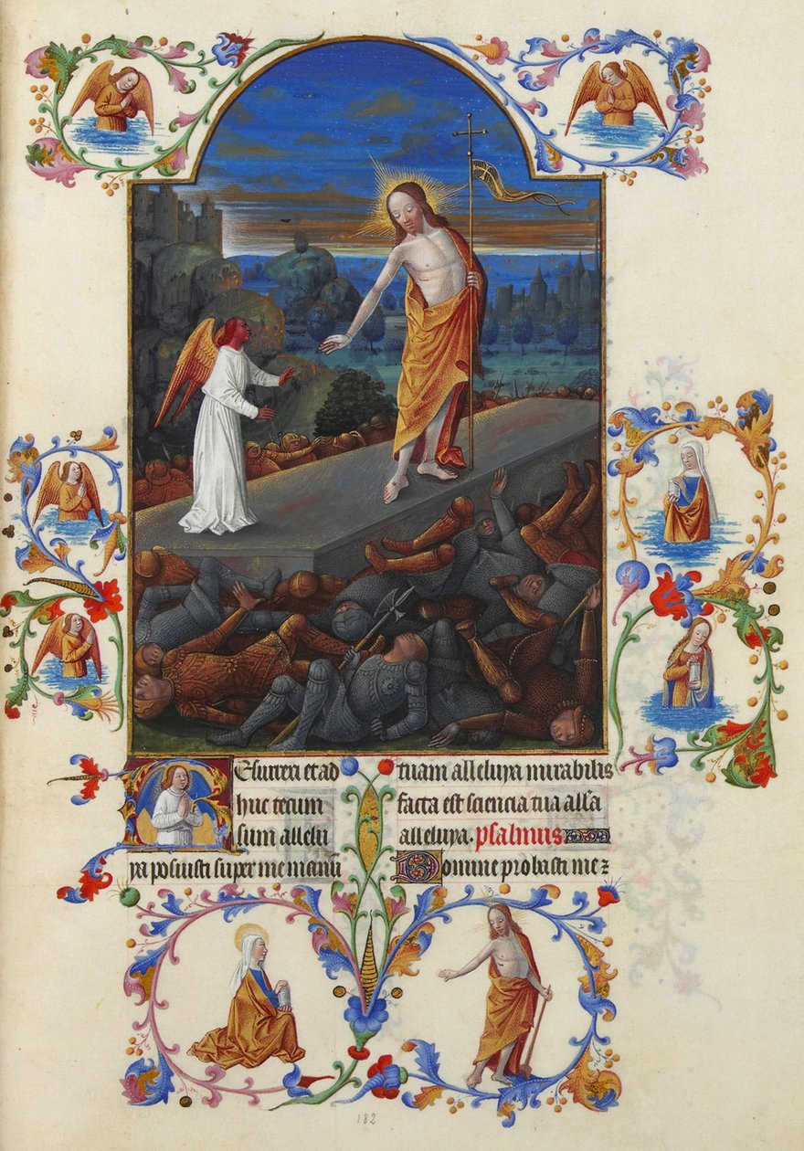 Très Riches Heures du Duc de Berry Folio 182, verso - Jesu Kristi opstandelse af Jean Colombe