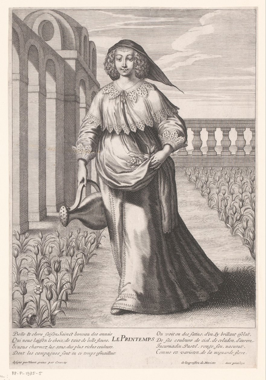 Forår Le Printemps (titel på objekt) Personificeringer af de fire sæsoner (serietitel) af Jean Couvay