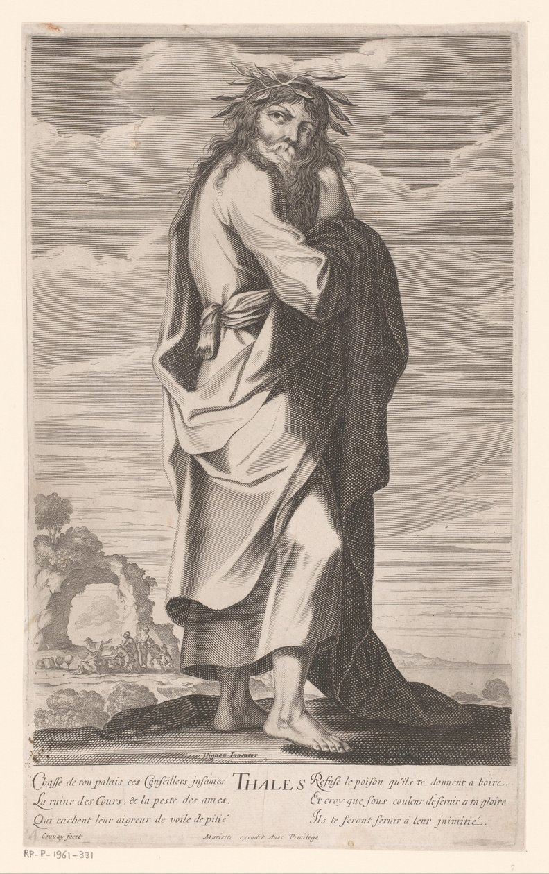 Thales fra Milet Thales (titel på objekt) Les Sept Sages de la Grece (serietitel) De syv vismænd i Grækenland (serietitel) af Jean Couvay