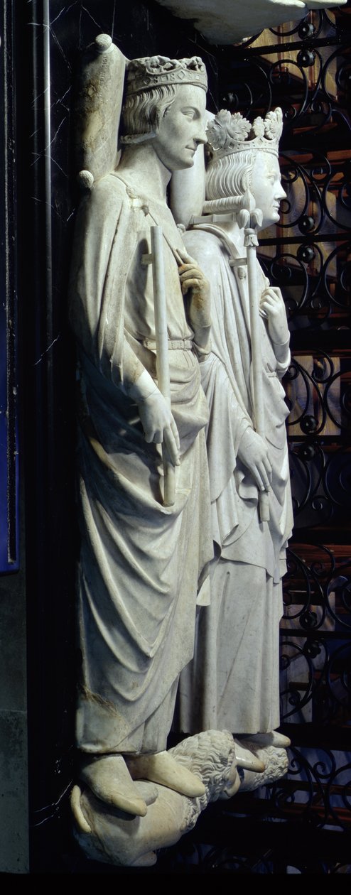 Afbildninger af Philippe III (1245-85) den dristige og Philippe IV (1268-1314) den skønne (marmor) af Jean D
