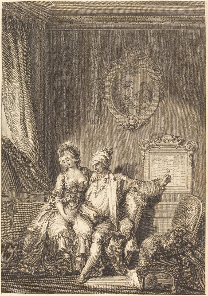 Vieillardernes kalender af Jean Dambrun after Jean Honoré Fragonard