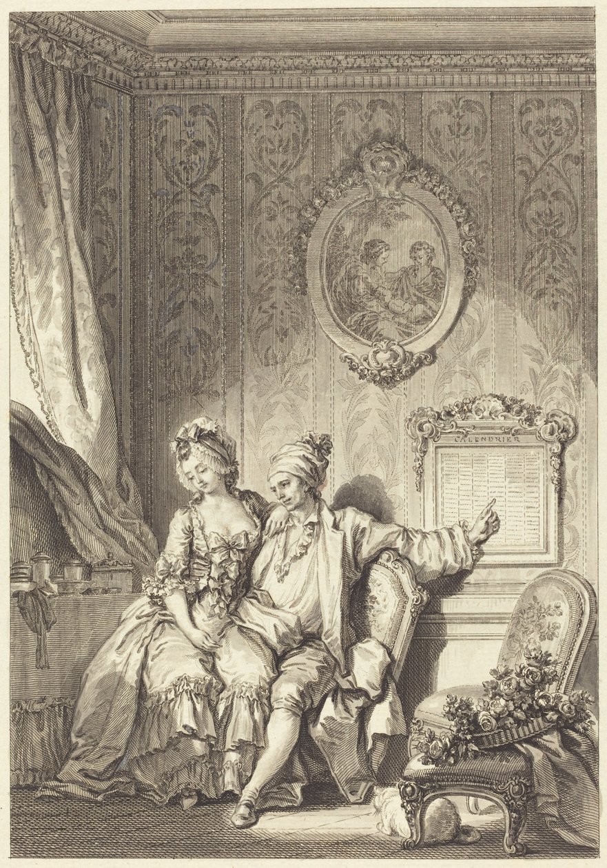 Vieillardernes kalender af Jean Dambrun after Jean Honoré Fragonard