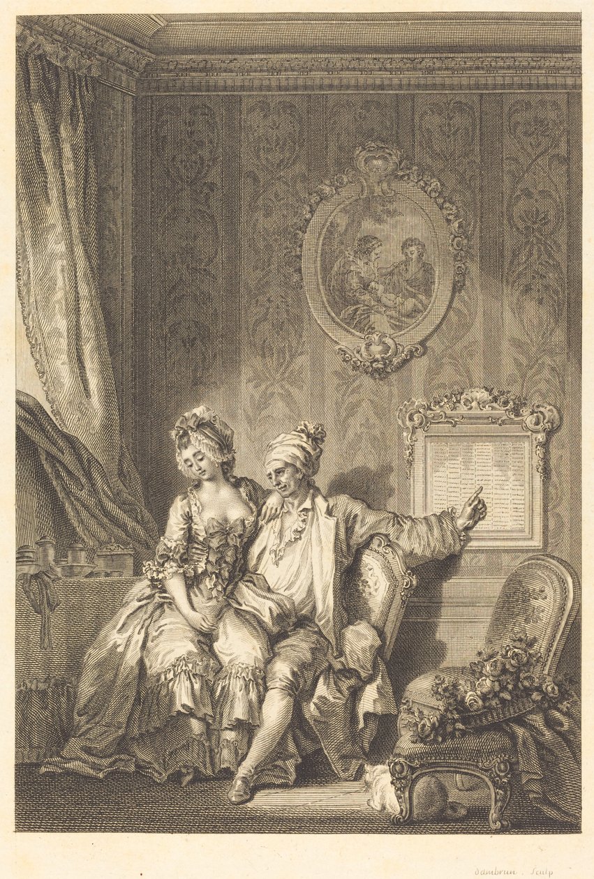 Vieillardernes kalender af Jean Dambrun after Jean Honoré Fragonard