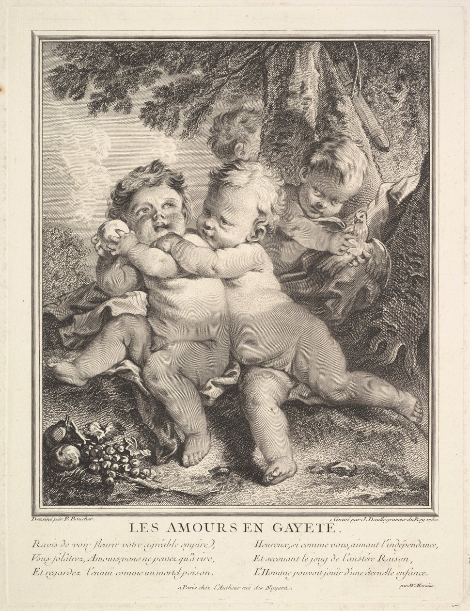 De muntre amoriner, 1750. af Jean Daullé