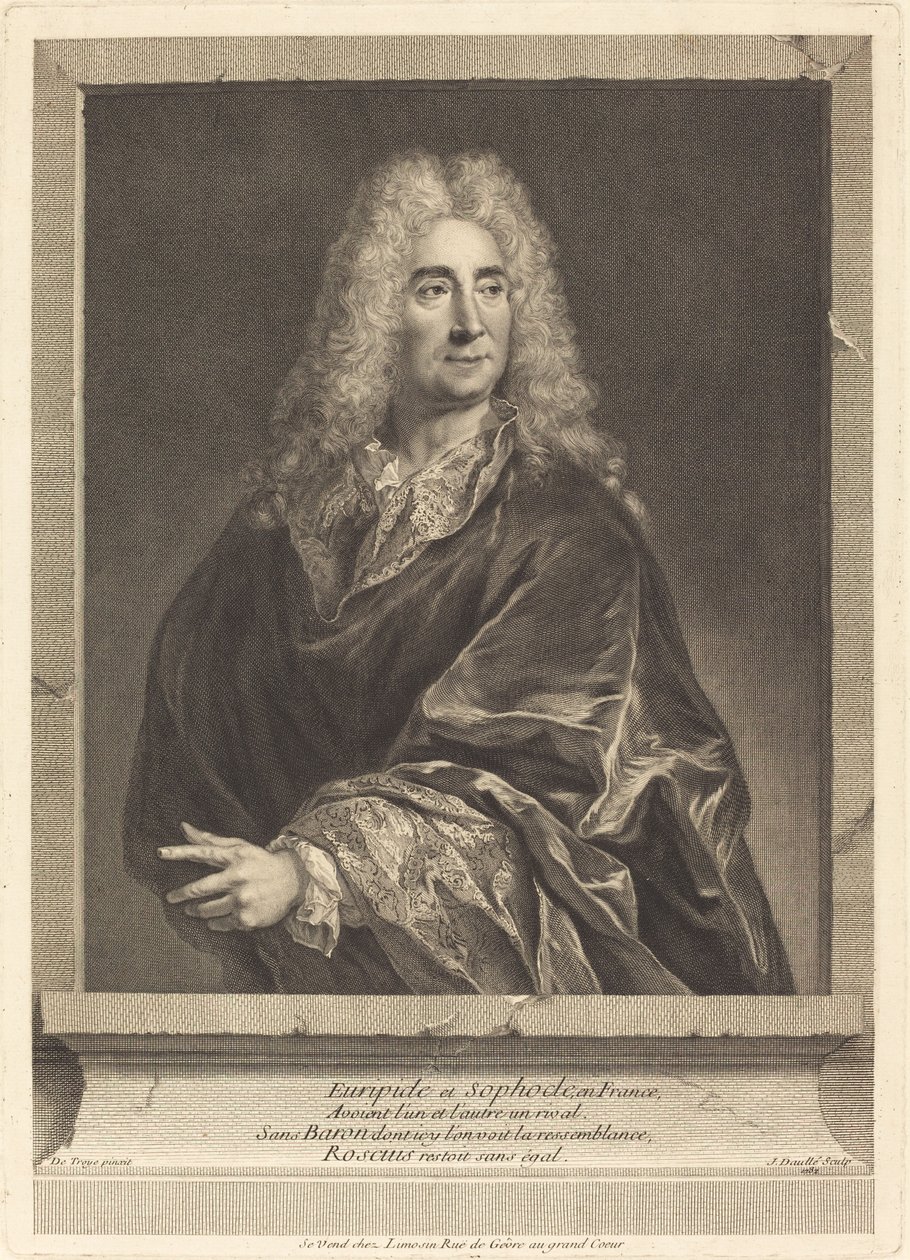 Michel Baron af Jean Daullé after François de Troy