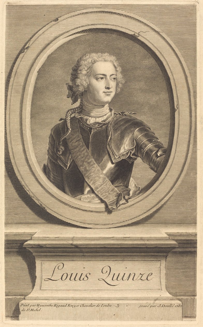 Ludvig XV af Jean Daullé after Hyacinthe Rigaud