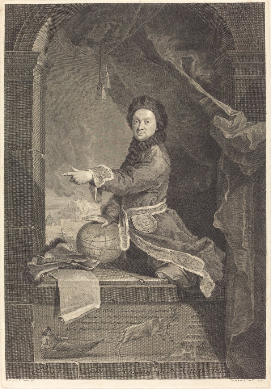Pierre Louis Moreau de Maupertuis af Jean Daullé after Robert Levrac Tournieres