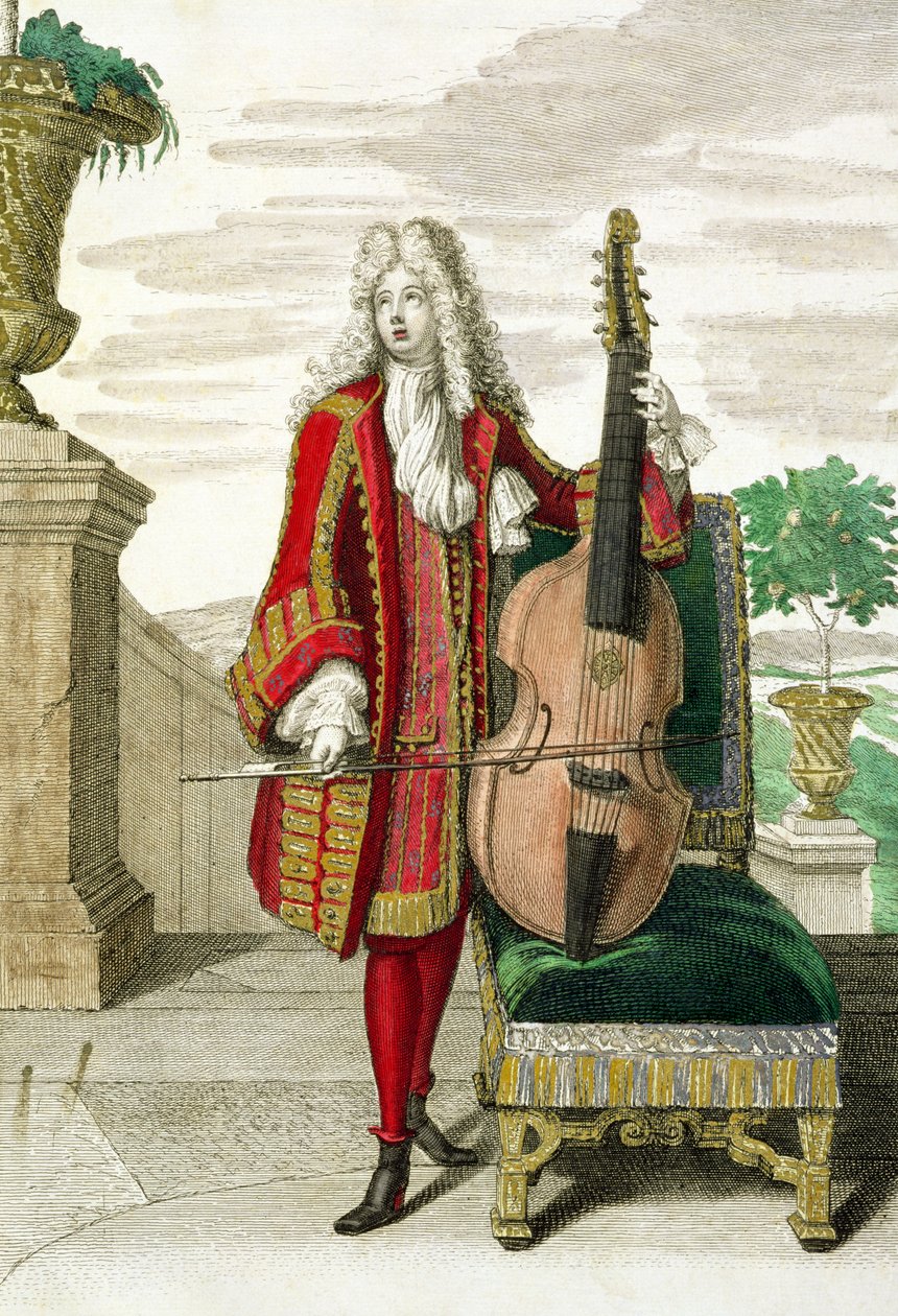 Herre spiller cello, udgivet ca. 1688-90 af Jean Dieu de Saint Jean