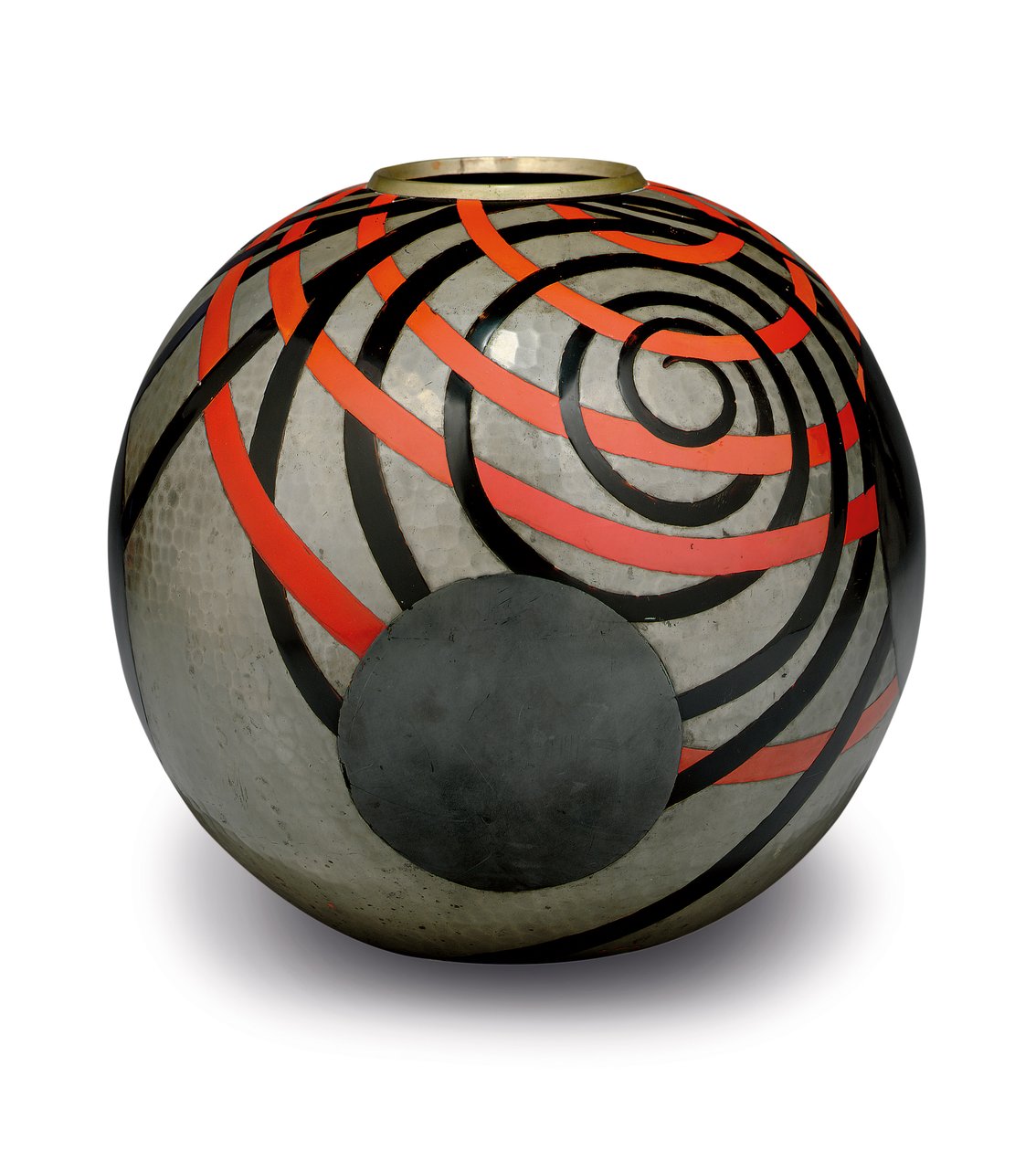 En lakeret Martele tinvase, ca. 1929 (lakeret tin) af Jean Dunand