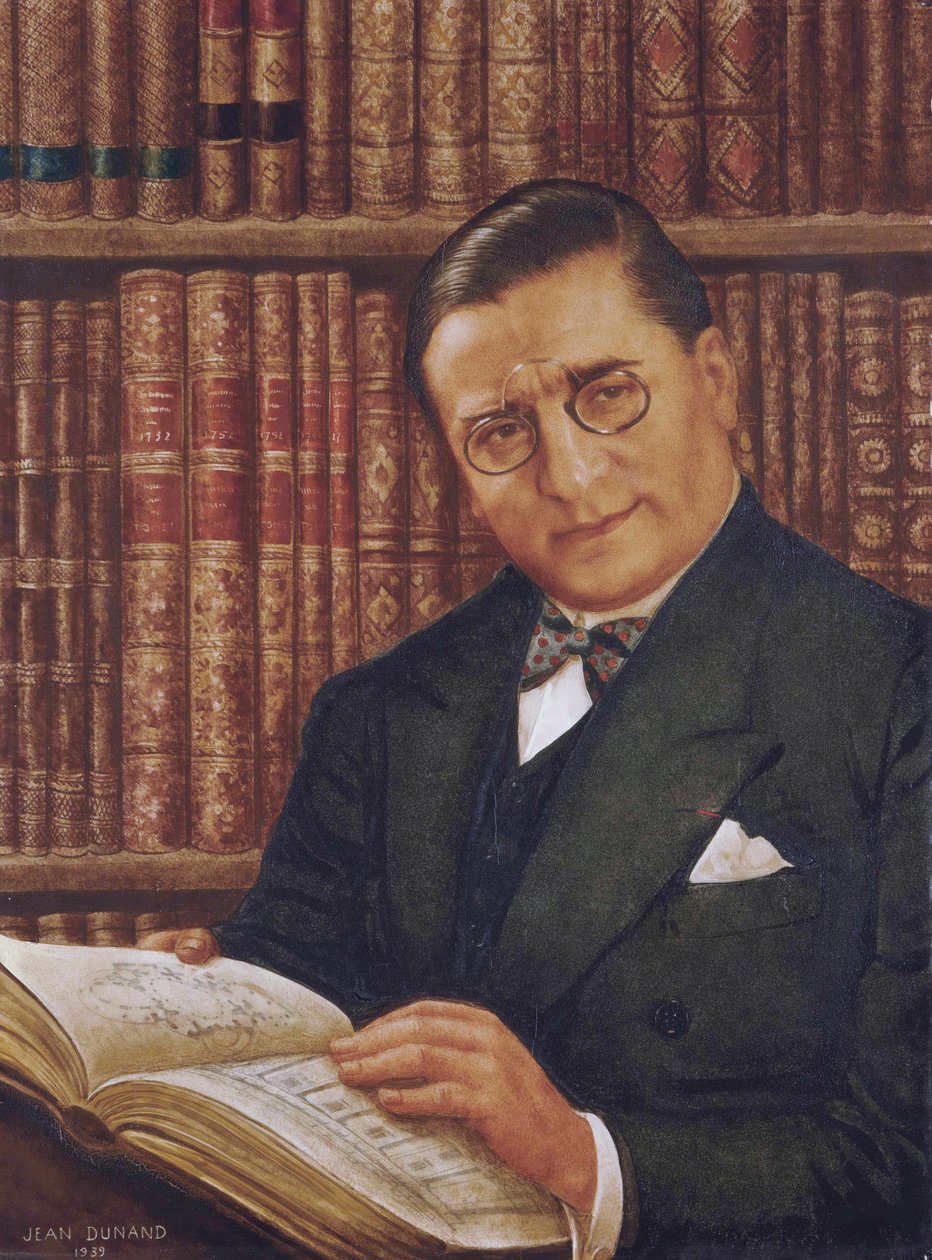 Armand Albert Rateau i sit bibliotek, af Jean Dunand (1877-1942) af Jean Dunand