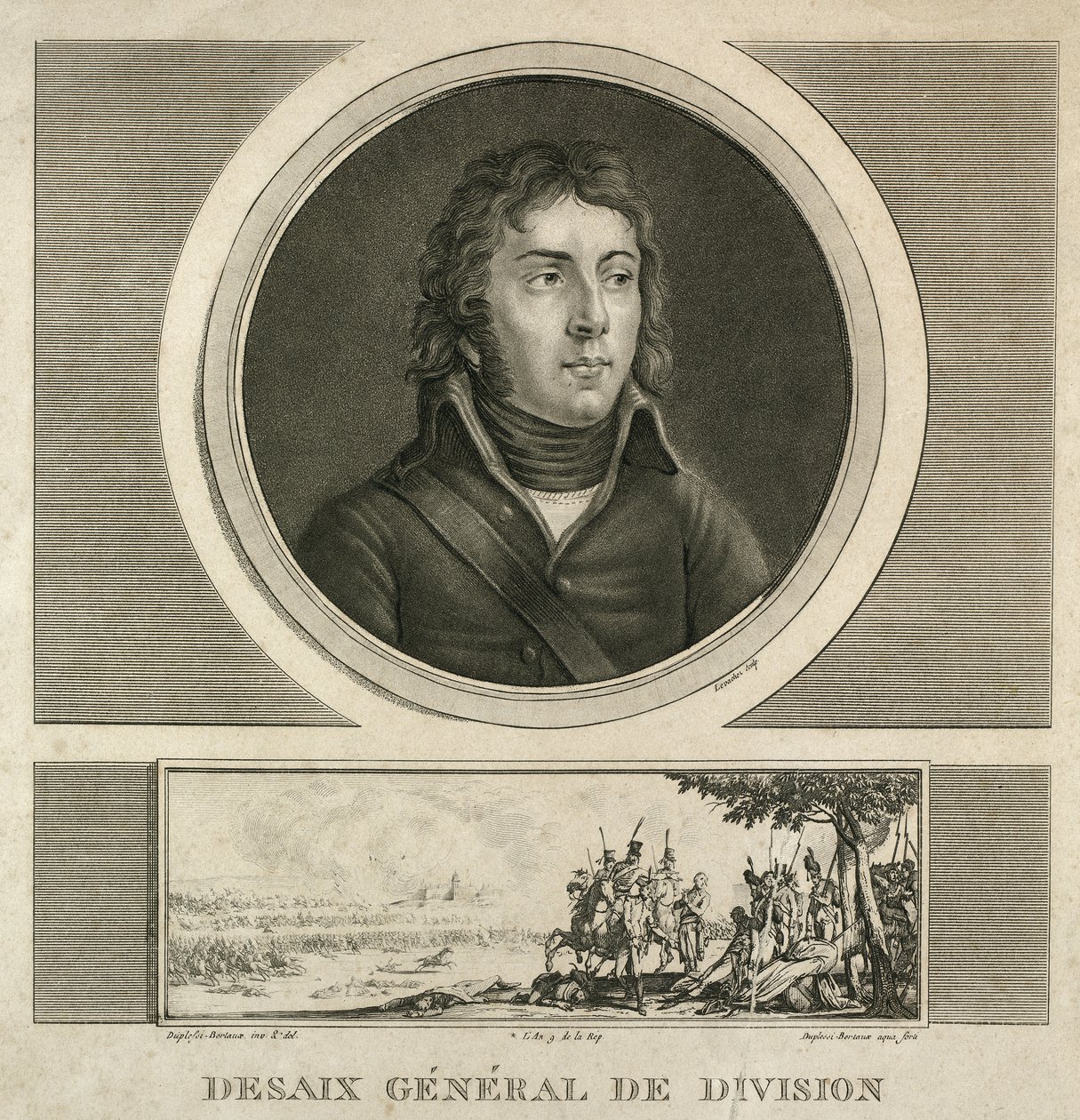 Portræt af general Louis Charles Antoine Desaix (ca. 1800 - 1815 0,38 x 0,24) af Jean Duplessi Bertaux