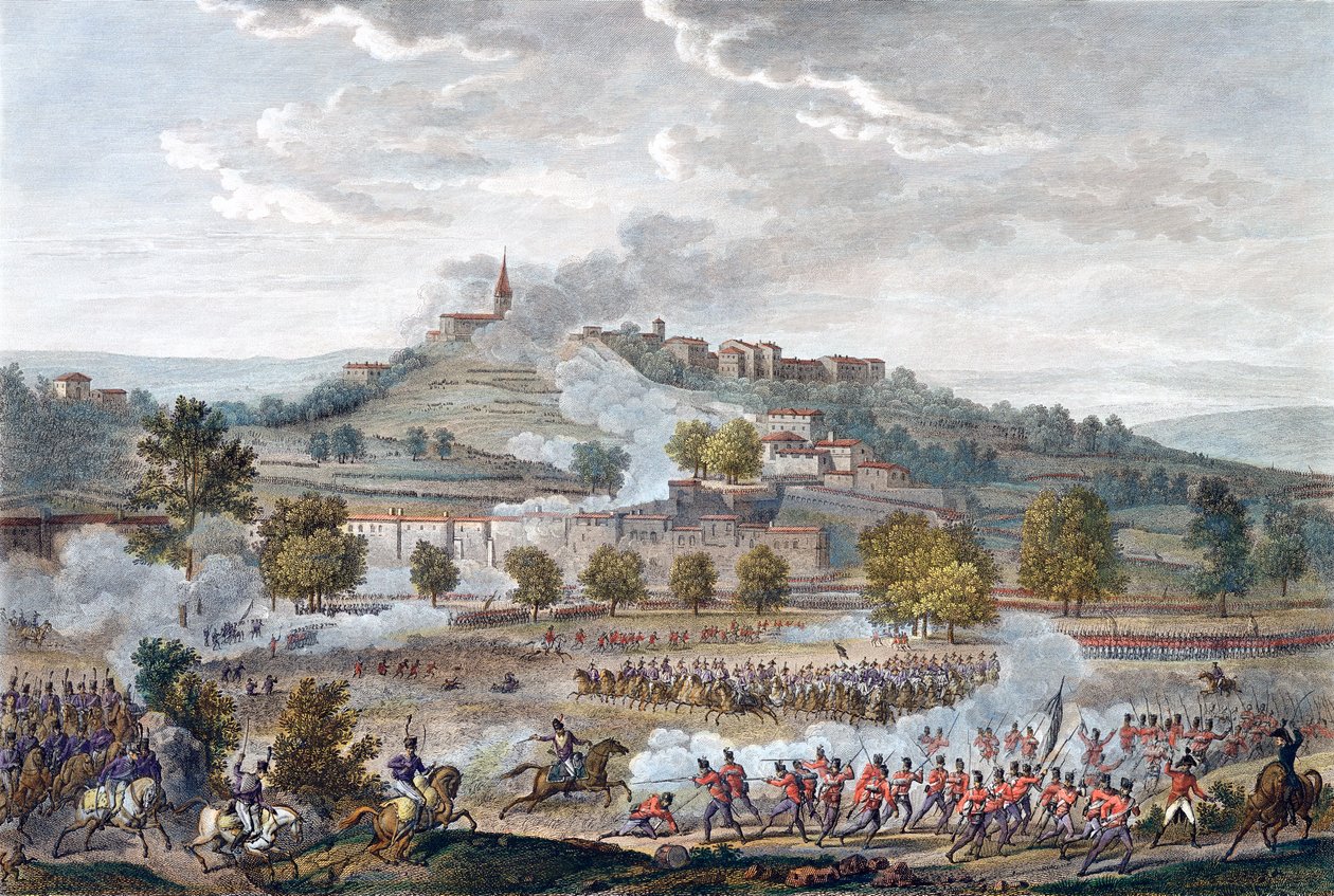 Slaget ved Montebello og Casteggio, Italien, 20 Prairial, år 8 9. juni 1800 af Jean Duplessis Bertaux