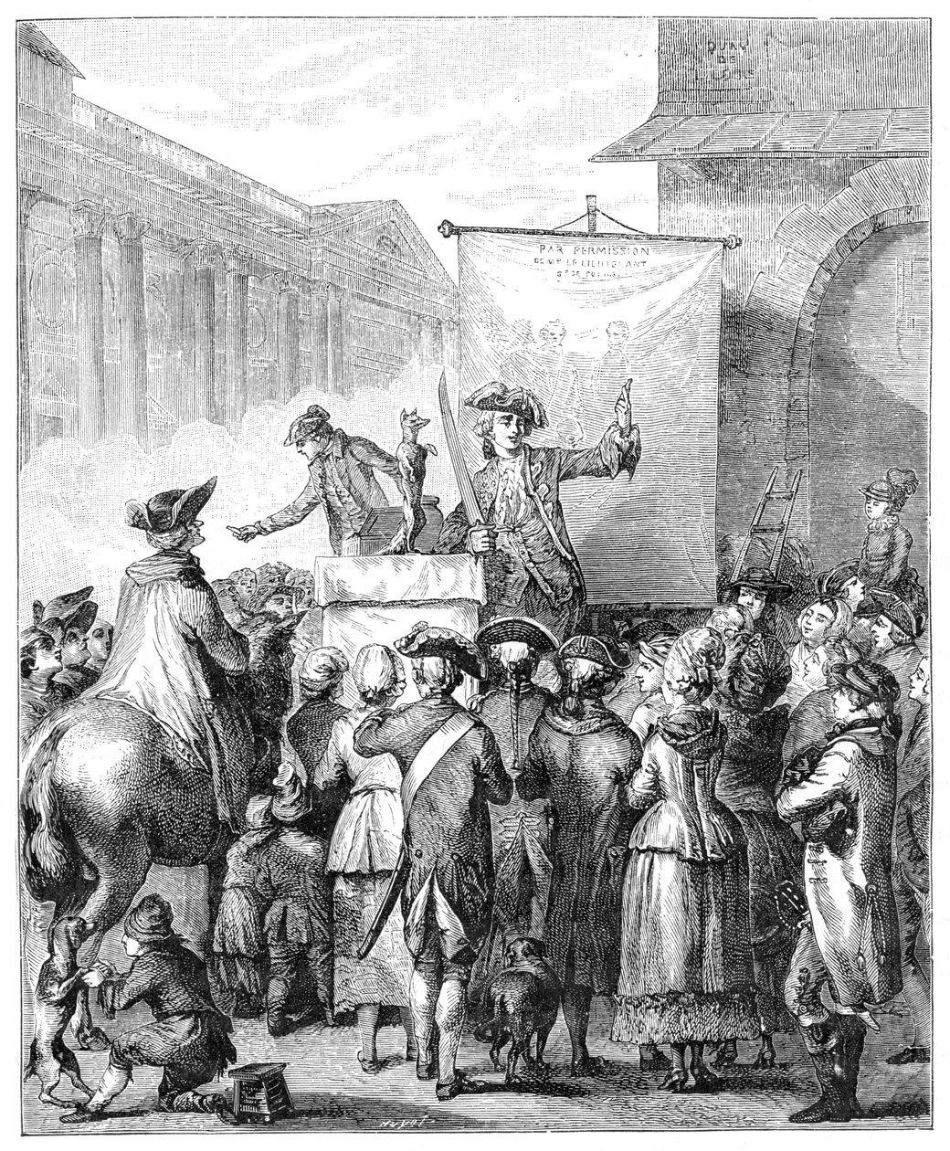 Charlatanen ved Louvre, Paris, 1885. af Jean Duplessis Bertaux