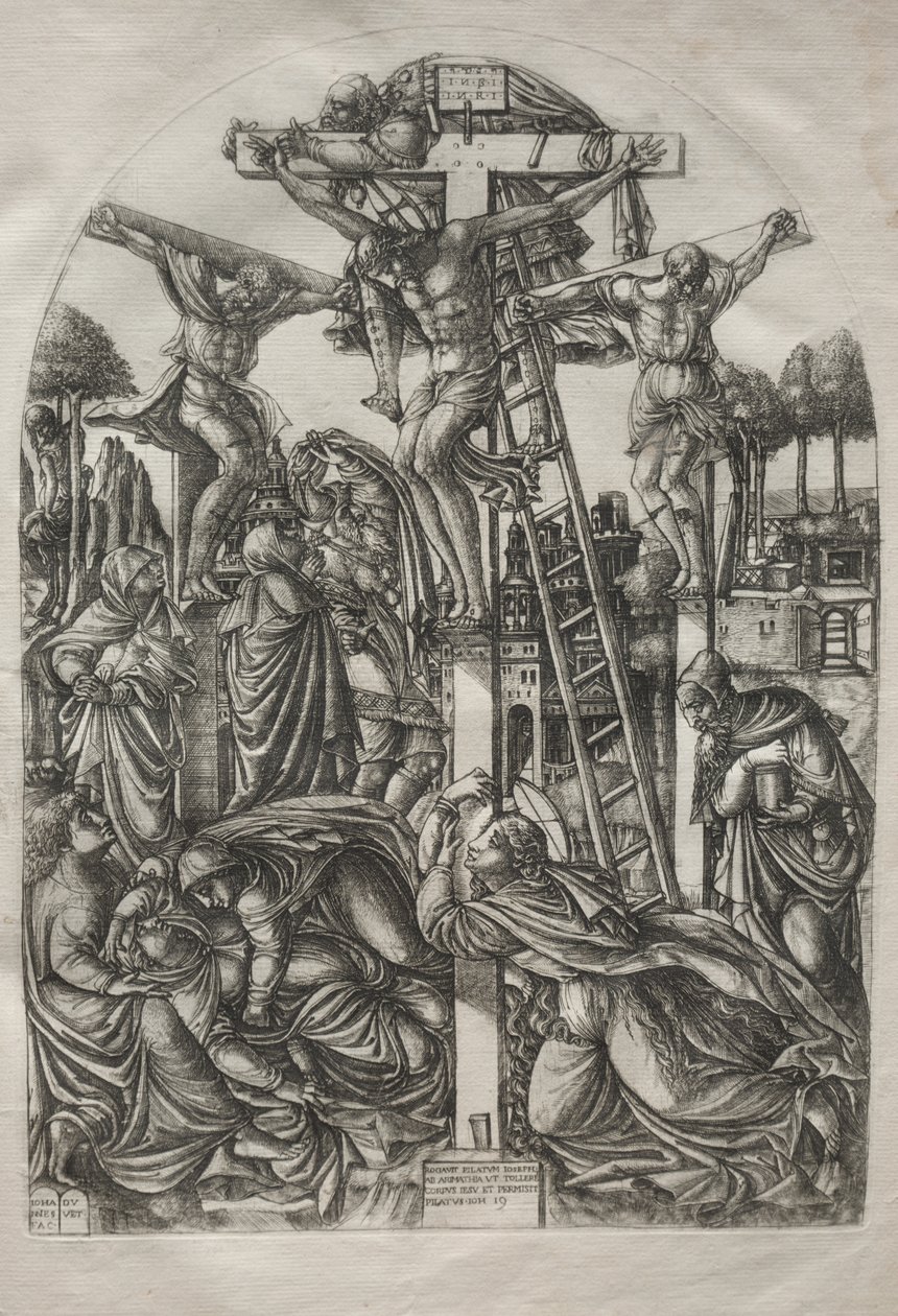 Kristus på korset mellem de to tyve, før 1561. af Jean Duvet