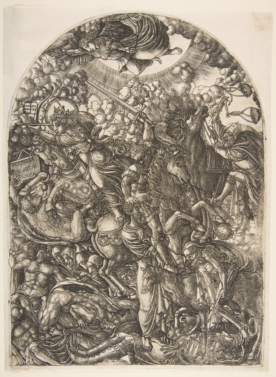 Sankt Johannes ser de fire ryttere, fra Apocalypse.n.d. af Jean Duvet