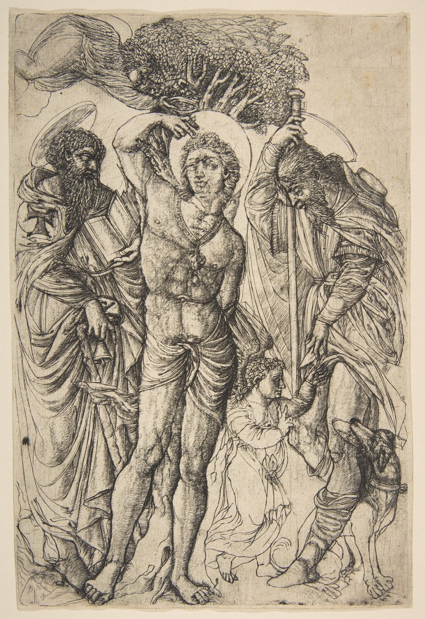 De hellige Sebastian, Anthony og Roch.n.d. af Jean Duvet